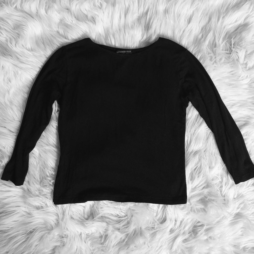 Brandy Melville Black Sleeve Top